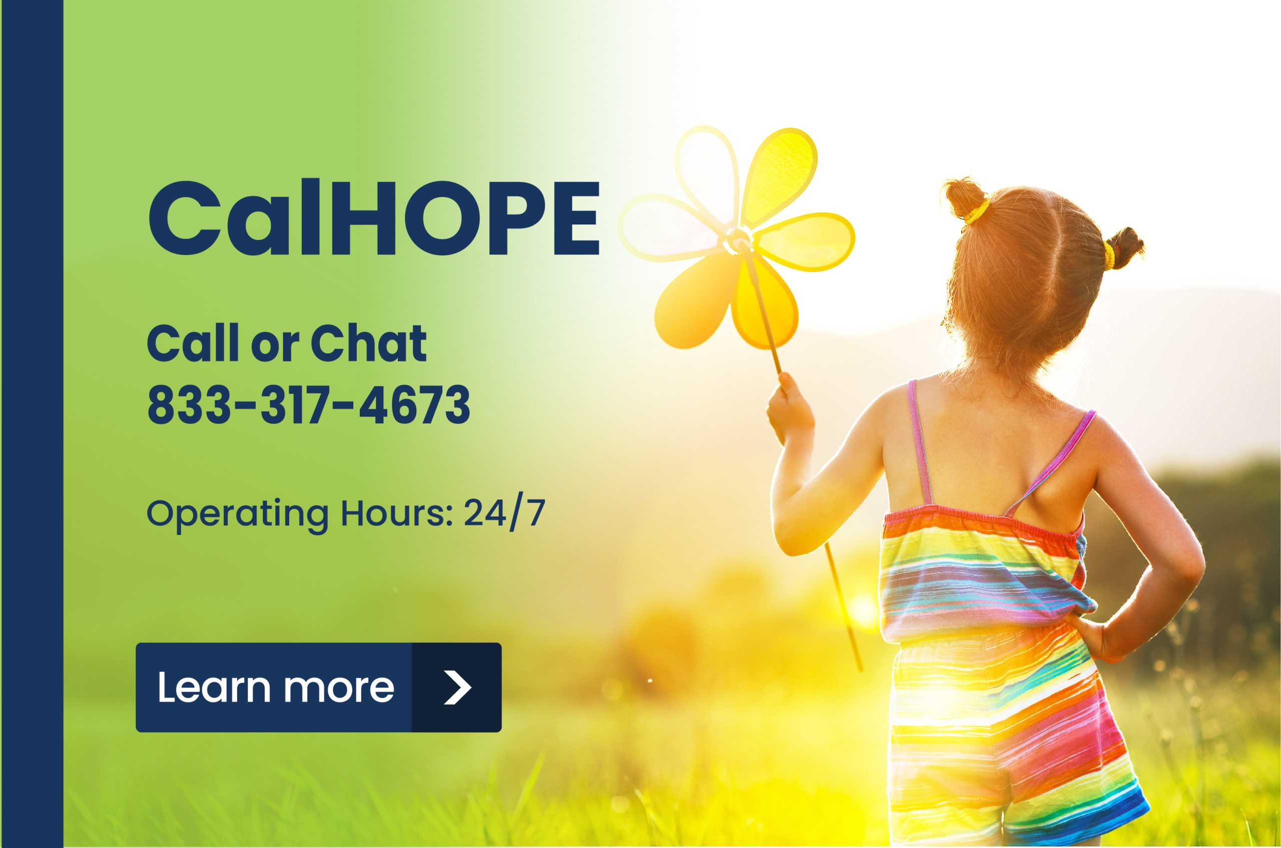 CalHope offers safe, secure, and culturally sensitive emotional support for all Californians who have experienced emotional challenges triggered by the COVID-19 pandemic.