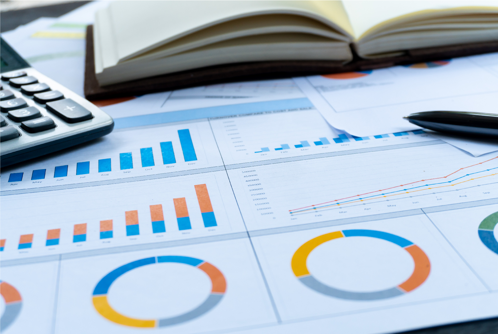 Budget pie charts and graphs