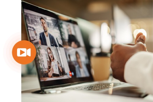 person on a webinar